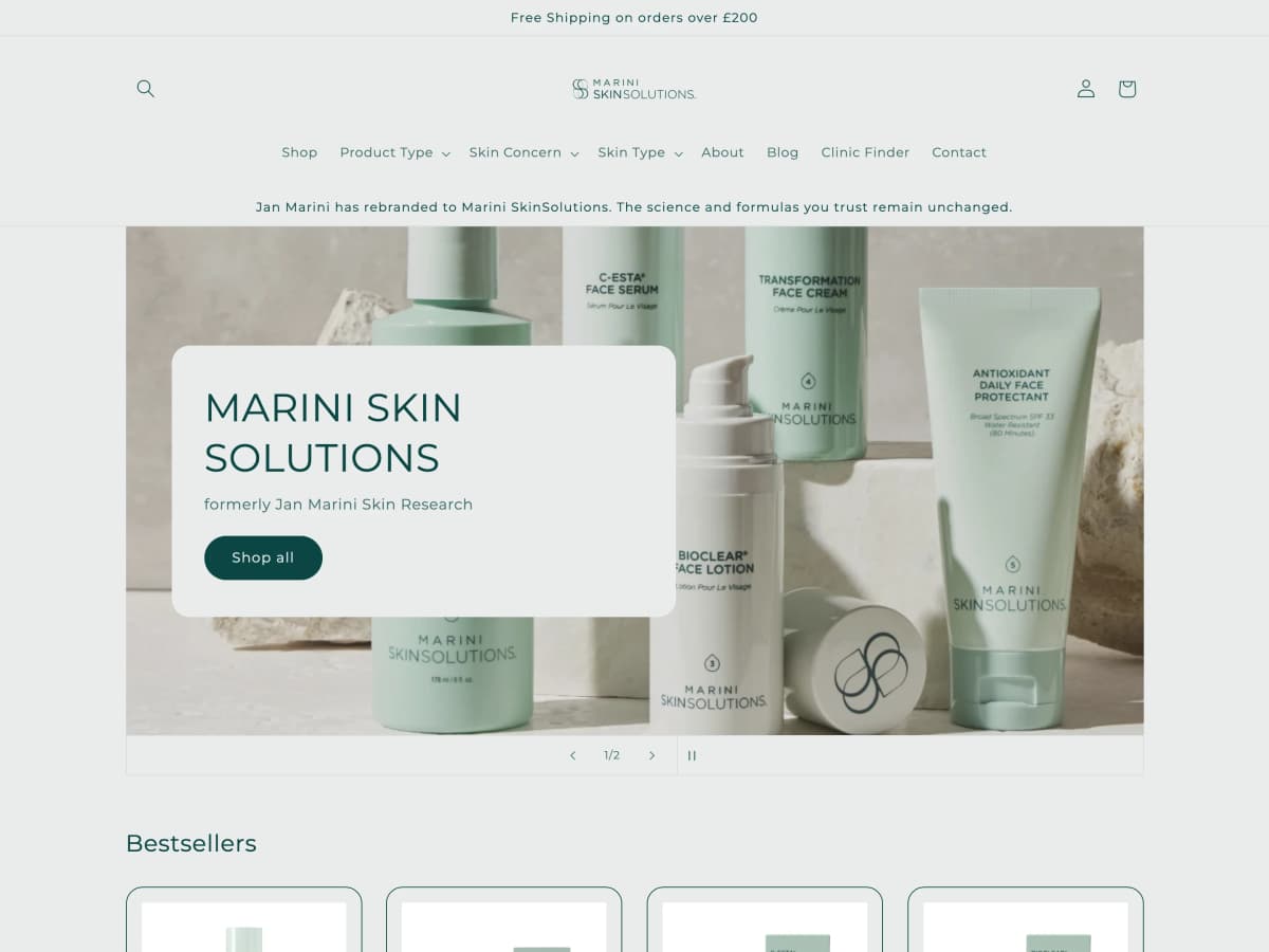 Marini Skin Solutions goes live