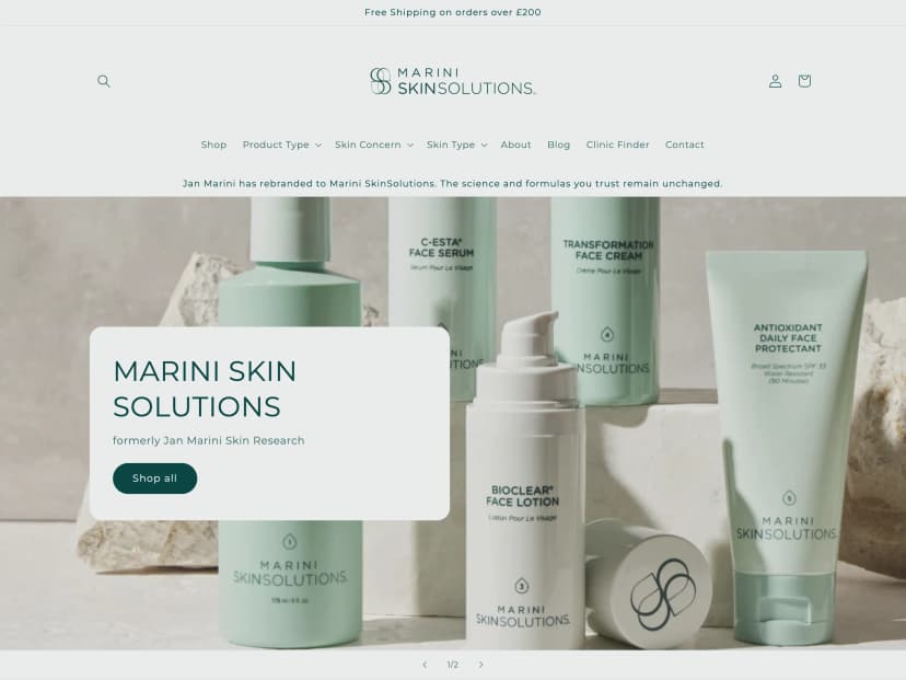 Marini Skin Solutions goes live